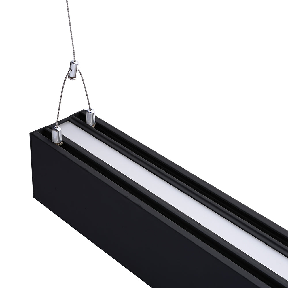 Suspended Up & Down Dual CCT Selectable LED Linear Light Fixture, Black