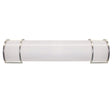 Contemporary Bath Vanity Frosted Integrated LED Lights, Nickel Trim