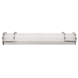 Contemporary Bath Vanity Frosted Integrated LED Lights, Nickel Trim