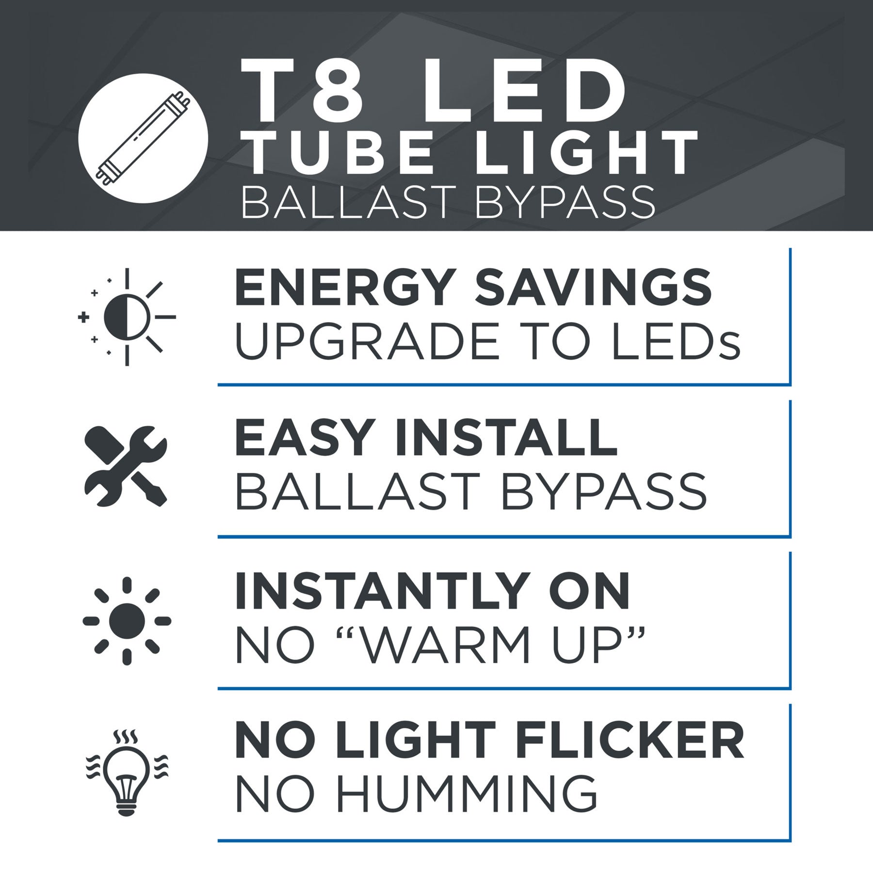 26-Watt T8 6-Foot Ballast Bypass 3250 Lumens LED Tube Bulb (25-Pack)