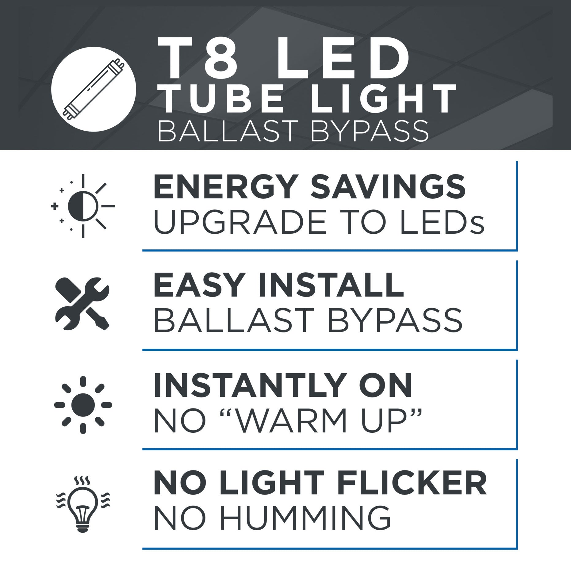 60-Watt T8 8-Foot 8670 lumens Clear Lens Integrated LED Light Tubes (10-Pack)