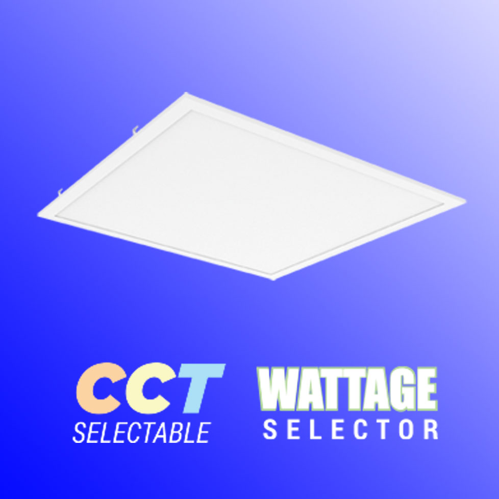 CCT Tunable and Wattage Selector 2x2 Backlit Flat Panel, White