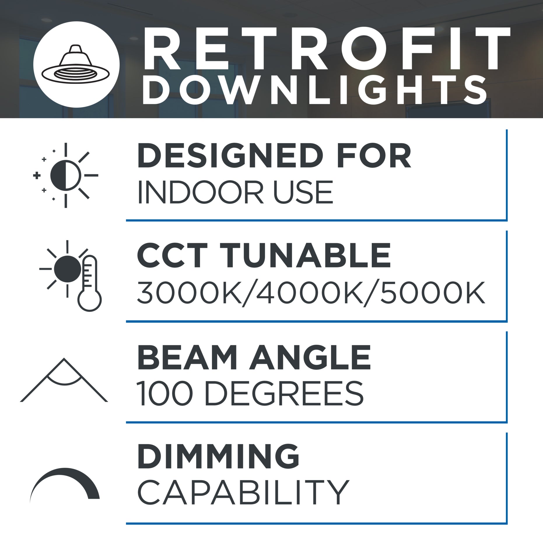 4" Retrofit CCT Selectable 8-Watt LED Downlight 700 Lumens Smooth Finish