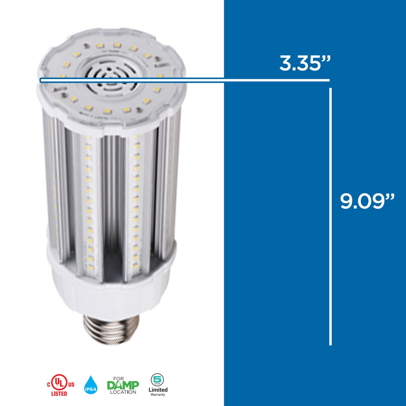  54-Watt LED 6,750 Lumens Corn Bulb - EX39/E26 Adapter Included