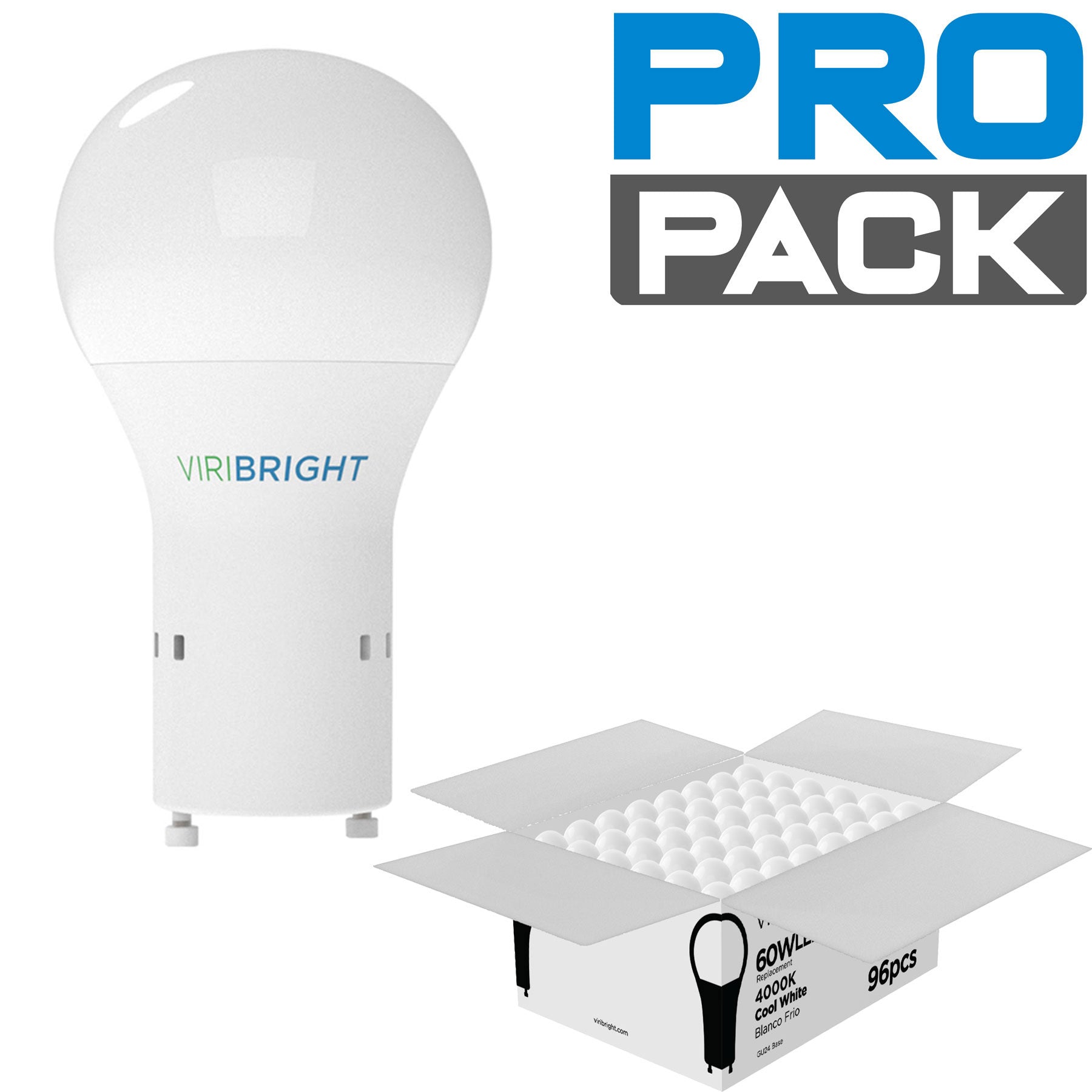 Viripro Pro Pack in 50 and 96 LED light bulb bulk packs