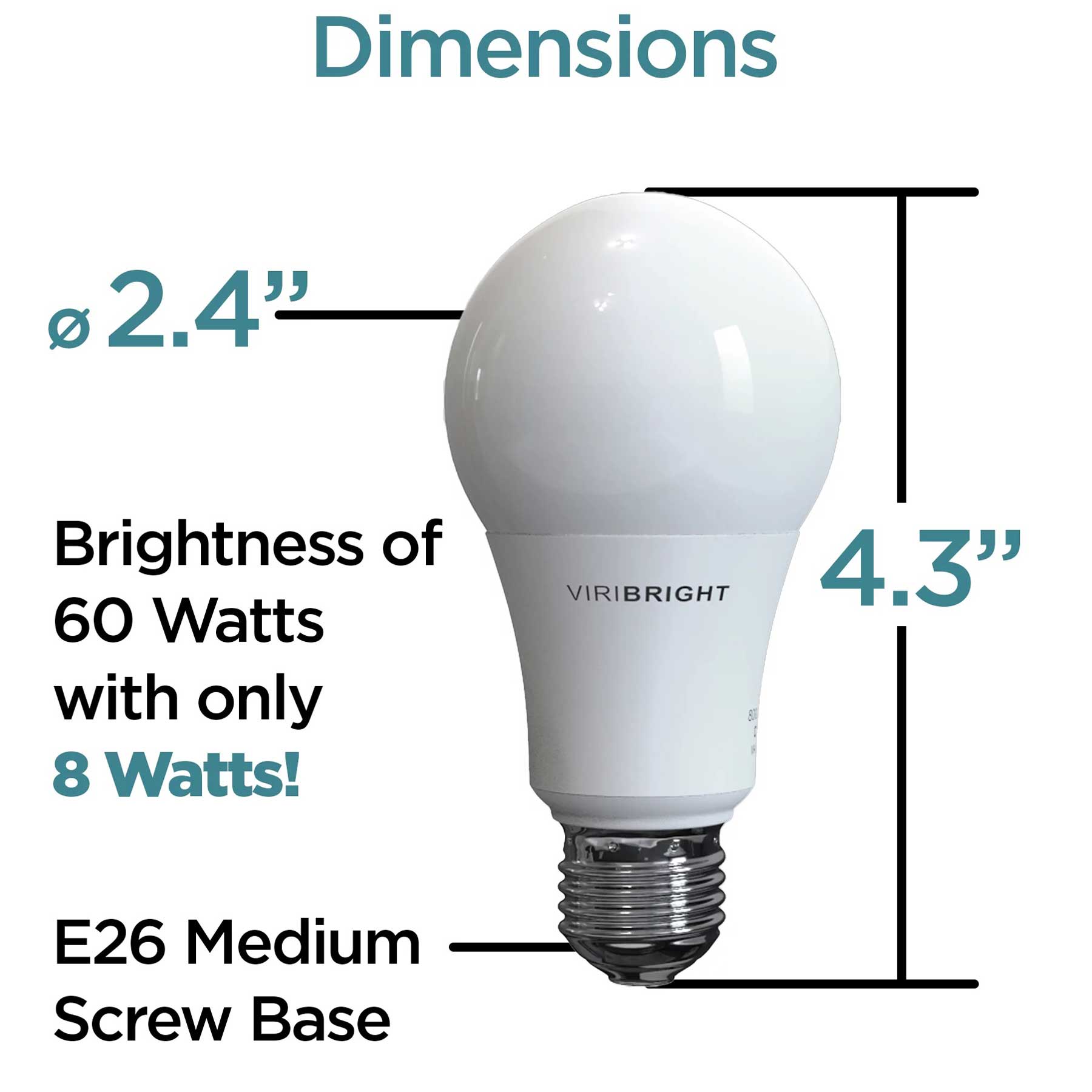 Viribright LED 60 Watt EQ A19 E26 General Purpose Energy Star