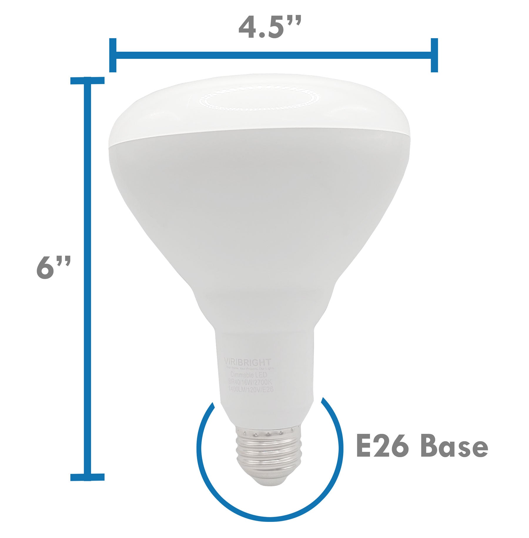 Viribright 75 Watt Equivalent BR40 E26 Dimmable LED Flood Light Bulb