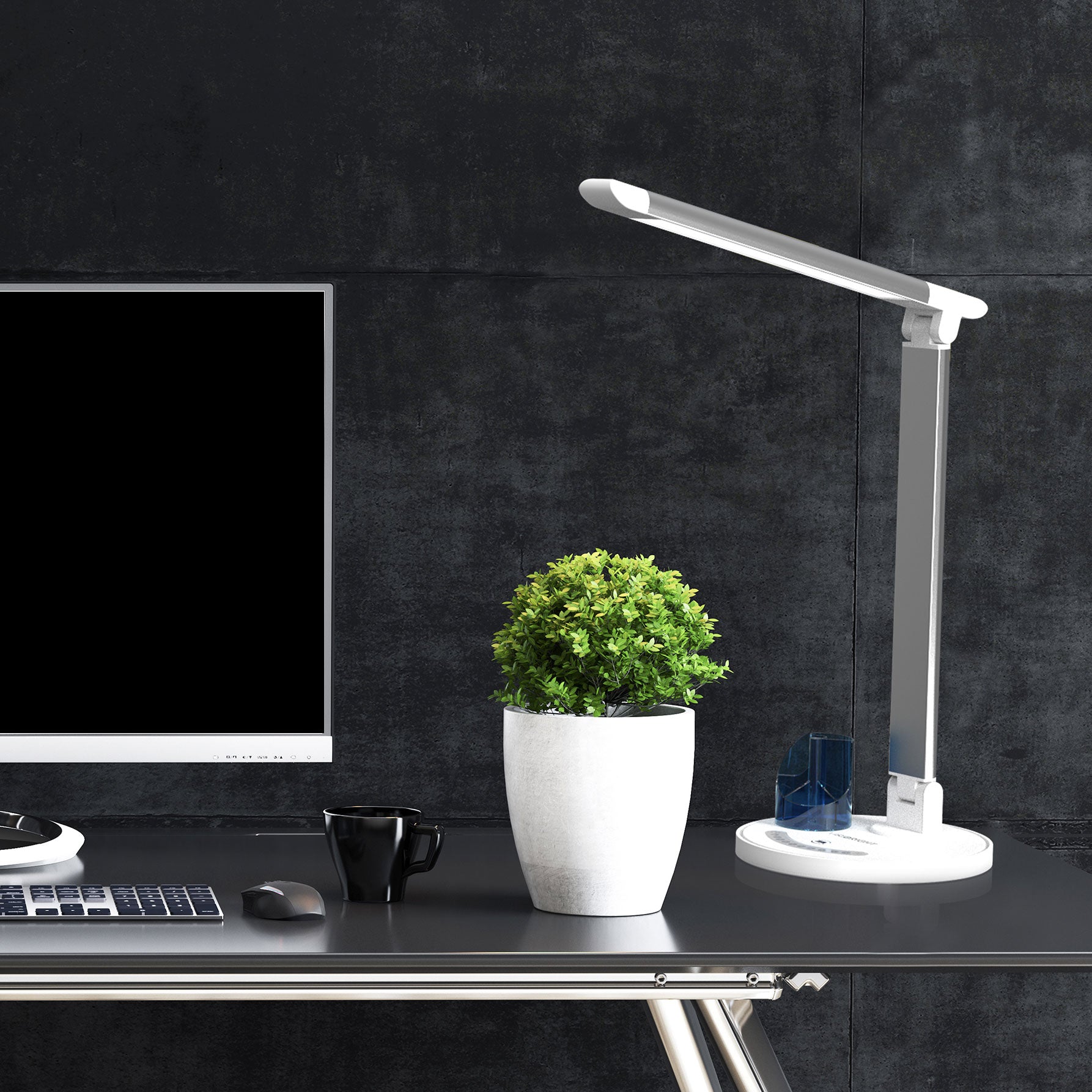 Viribright Modern LED Desk Lamp with Touch Controls & USB Charge Port