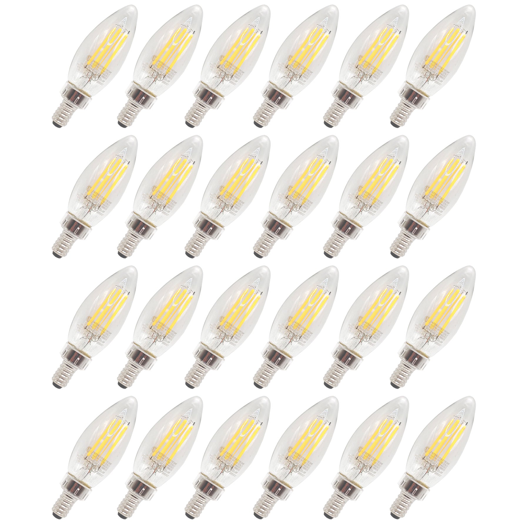 Viribright Candelabra 60 Watt EQ B10 E12 LED Light Bulb 24 Pack